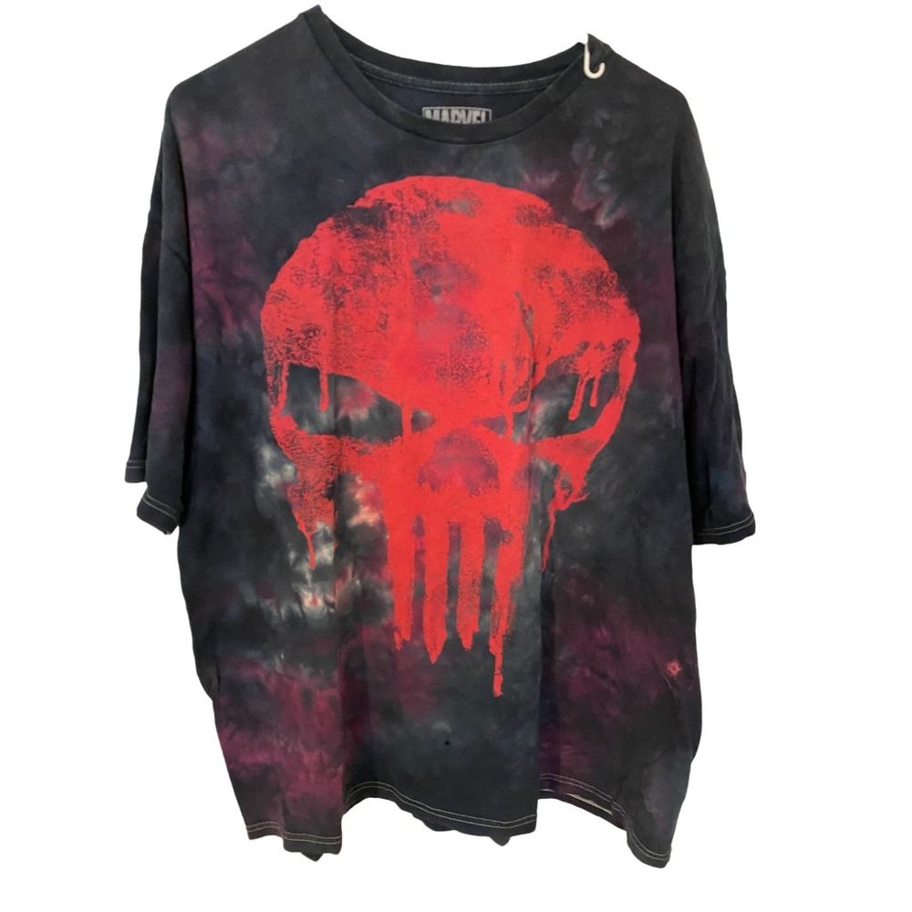 Marvel T-Shirt 2XL Mad Engine Punisher Black Red Movie Tee Cotton